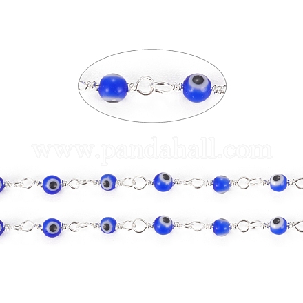 3.28 Fuß handgefertigte runde Perlenketten des bösen Blicks mit Bunte Malerei X-CHC-G009-A-S05-1
