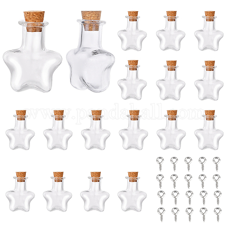 7pcs Glass Bottles Charms Rectangle Shape Mini Bell Bracelets