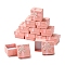 12Pcs Valentines Day Presents Packages Cardboard Ring Boxes, with Satin Ribbons Bowknot Outside, Square, Pink, 4.1x4.1x2.6cm