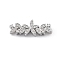 Brass Micro Pave Cubic Zirconia Spacer Beads, Cadmium Free & Nickel Free & Lead Free, Leaf, Platinum, 26x10x5mm, Hole: 3x2.5mm