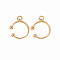 Ion Plating(IP) 304 Stainless Steel Ear Cuff Findings, with Loop, Golden, 14.5x11x1mm, Hole: 1.8mm