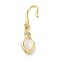 Brass Shell S-Hook Clasps, Snake, Real 18K Gold Plated, 36mm