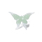 Glass Finger Rings, Butterfly, Dark Sea Green, Butterfly: 43x52mm, Inner Diameter: 17mm