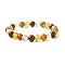 Synthetic Citrine & Natural Carnelian & Red Jasper & Natural Quartz Crystal Round Beaded Stretch Bracelets, Aries, Inner Diameter: 2-1/8 inch(5.5cm)