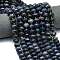 Natural Sodalite Beads Strands, Pumpkin Shape, with Seed Beads, 12~12.5x8~8.5mm, Hole: 1mm, about 36~37pcs/strand, 15.20''(38.6cm)
