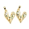 Brass Micro Pave Clear Cubic Zirconia Pendants, Cadmium Free & Lead Free, Heart, Real 18K Gold Plated, 19x14.5x2.5mm, Hole: 2x4mm