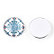 Glass Cabochons, Half Round with Kaleidoscope Pattern, Colorful, 25x7.5mm