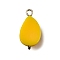 Brass Acrylic Pendants, Lead Free & Cadmium Free, Rack Plating, Long-Lasting Plated, Golden, Mango, 19.5x9.5x6mm, Hole: 1.8mm