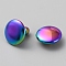 Brass Rivet Studs, for Bags, Boots, Leather Crafts Decoration, Flat Round, Rainbow Color, 9x8mm