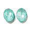 Glass Rhinestone Cabochons, Point Back & Back Plated, Faceted, Oval, Light Azore, 10x8x5mm
