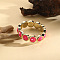 Acrylic Flat Round Bangles, Golden, Cerise, Inner Diameter: 2-3/8 inch(6cm)