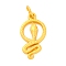 Alloy Pendants, Snake Charms, with Jump Ring, Golden, 23.5x17.5x2mm, Hole: 4.5mm