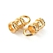 Brass Cord End, End Caps with Hole, Bag & Cloth Making Supplies, Column, Real 14K Gold Plated, 10x5x4.5mm, Hole: 3.4mm, Inner Diameter: 3mm
