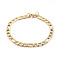 1Pc 304 Stainless Steel Bracelets, Figaro Chains, with Lobster Clasp, Golden, 7-7/8 inch(20cm), 6mm