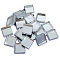 Mirror Glass Mosaic Tiles, for Home Decoration Crafts Jewelry Making, Square, Clear, 15x15x4mm