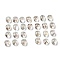 26Pcs Transparency Glass Beads, Flat Round with Alphabet A~Z, Clear, 8x7.5x6.5mm, Hole: 1.5mm