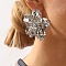 Flower Iron Stud Earrings, with Alloy Pin, Platinum, 53x56mm