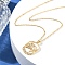 Brass Clear Cubic Zirconia Pendant Necklaces for Women, Real 18K Gold Plated, Lion, 18.11 inch(46cm), pendant: 27x17.5mm