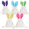 5Pcs 5 Colors Easter Rabbit Ear Linen Cloth Storage Pouches, Rectangle Drawstring Bags, for Candy Gift Bags, Mixed Color, 30~31x14~14.5x0.8~0.83cm, 1pc/color
