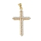 Brass Micro Pave Cubic Zirconia Pendants, Rack Plating, Cross, Lead Free & Cadmium Free, Long-Lasting Plated, Real 18K Gold Plated, 37x23x2mm, Hole: 4.5x3mm