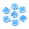 Handmade Porcelain Beads, Four Leaf Clover, Bright Glazed Porcelain, Deep Sky Blue, 11.5~12x11.5~12x5.5~6mm, Hole: 1.8~2mm