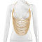 Alloy Multilayer Sexy Nightclub Body Chains, Golden, 500x200mm