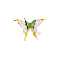Glass Finger Rings, Butterfly, Green, Butterfly: 37x54mm 37x54mm, Inner Diameter: 17mm