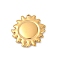 304 Stainless Steel Pendants, Ion Plating(IP), Sun Charms, Real 14K Gold Plated, 30x29.5x4mm, Hole: 1.6mm
