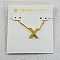 Brass Initial Pendant Necklaces for Women, Golden, Letter X, 15.75 inch(40cm)
