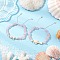 2Pcs Natural Rose Quartz Chip Braided Bead Bracelets, Adjustable Synthetic Turquoise & Natural Shell Braided  Bracelets, Tortoise & Starfish, with Nylon Thread, Inner Diameter: 2-1/4~3-1/2inch(5.7~9cm), Starfish: 14x13x5mm