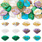 30Pcs 6 Colors Handmade Lampwork Beads, Shell Shape, Mixed Color, 15.5x21.5x9.5mm, Hole: 1.8mm, 5pcs/color