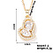 Elegant and Unique Style Brass & Glass Lock Collar Heart Pendant Necklaces for Women, Golden, Clear, 15.75 inch(40cm)