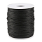 Polyester Thread, Satin Rattail Cord, Black, 1.5mm, about 100m/roll