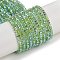 Electroplate Glass Beads Strands, Pearl Luster Plated, Faceted, Rondelle, Dark Sea Green, 2.4~3.2x4mm, Hole: 1mm, about 147~152pcs/strand, 39~45cm