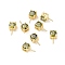 925 Sterling Silver Peg Bails, with Cubic Zirconia, Square, Golden, Olive, 9x4x4.5mm, Hole: 2.5x1.5mm, Pin: 0.6mm