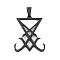 304 Stainless Steel Pendants, Sigil of Lucifer Charm, Black, 36.5x30x2.5mm, Hole: 9.5x5mm