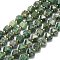 Natural Green Spot Jasper Beads Strands, Faceted, Octagonal, 9~10.5x9~10.5x7.5~8.5mm, Hole: 1mm, about 36~40pcs/strand, 15.35~15.55 inch(39~39.5cm)