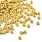Brass Beads, Long-Lasting Plated, Rack Plating, Flat Round, Golden, 2.5x1.2mm, Hole: 1.2mm
