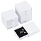 Kraft Paper Necklace Earring Storage Gift Drawer Boxes, Gift Packaging Case with Velvet Inside, Square, WhiteSmoke, 9x9x3cm