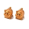 Opaque Resin Pendants, Pig, with Iron Loop, Goldenrod, 26.5x21.5x31mm, Hole: 2mm