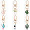 6Pcs Alloy Enamel Pendant Decorations, with Alloy Swivel Clasps, Mixed Color, 54~63mm, 6pcs/set