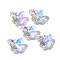 Glass Charms, Butterfly, AB Color, Faceted, Clear AB, 11.5x14.5x6mm, Hole: 1.2mm