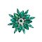 Glass Cabochons, Flower, Green, 45x45x6.5mm