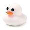 Duck Food Grade Silicone Focal Beads, DIY Necklaces Making, Snow, 23x25x28.5mm, Hole: 2.5mm