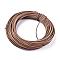 Cowhide Leather Cord, Leather Jewelry Cord, Jewelry DIY Making Material, Round, Dyed, Camel, 2mm