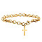 Stainless Steel Cross Charm Bracelet with Rolo Chains for Easter, Golden, 7-7/8 inch(20cm)