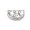 Brass Beads, Half Round, Platinum, 6x11x3.5mm, Hole: 1.8mm