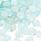 Frosted Transparent Acrylic Beads, Heart, with Gold Foil & Glitter Beads, Cyan, 9x10x5.5mm, Hole: 1.6mm, about 2000pcs/500g