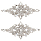 FINGERINSPIRE 2 PCS Wedding Rhinestone Applique 6.8x3.3 inch Bridal Iron on Rhinestone Patch, Crystal Rhinestone Sash Applique, Glitter Rhinestone Patches for Wedding Bridal Decoration