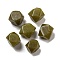 Natural White Jade Dyed Beads, Rectangle, Faceted, Olive Drab, 10.5~12x10~11.5x9~11.5mm, Hole: 1.2mm